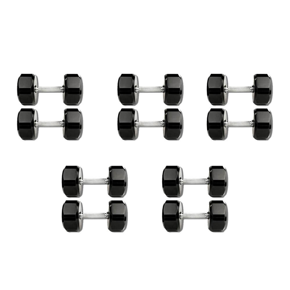 Troy 5 lb to 125 lb 12 Sided Premium Rubber Encased Dumbbell Set (without rack)