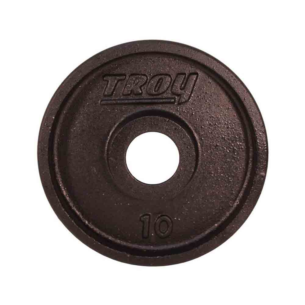 Troy 10 lb black cast iron Olympic plate