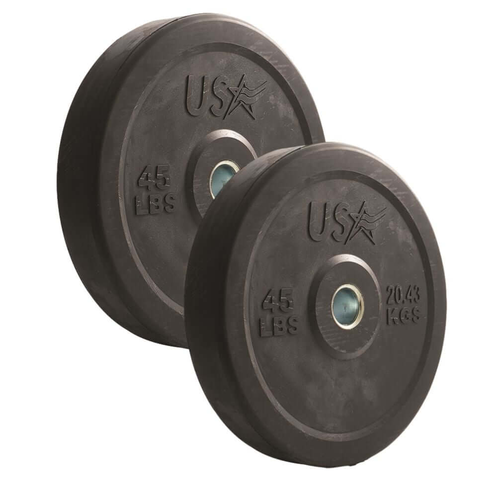 USA Bumper Plate Barbell Sets 45 LBS 20.43 KGS