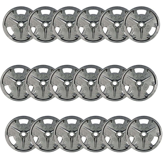 VTX Olympic Cast Iron Grip Plate - 9 Pair (810 lb) Set
