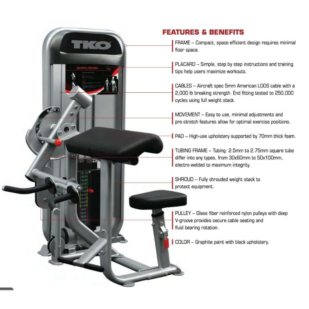 TKO tricep and bicep achieve dual