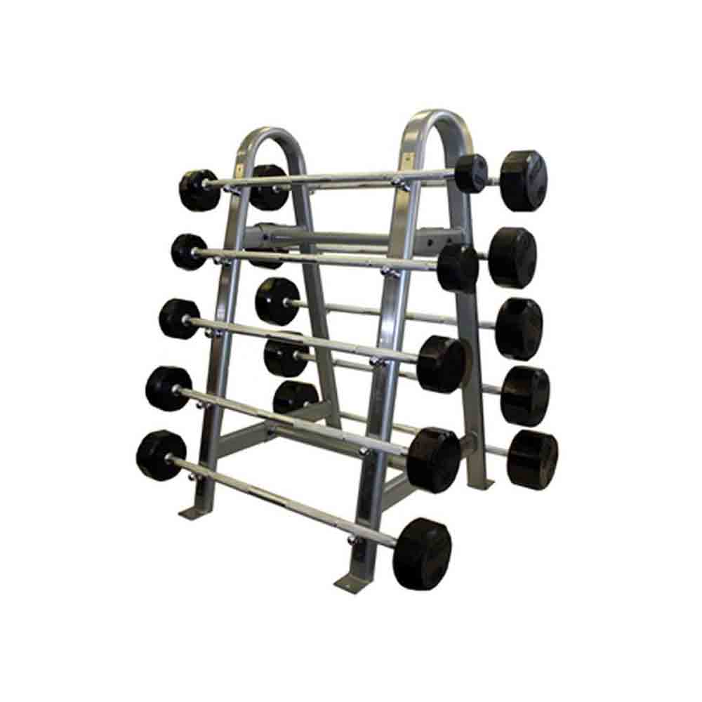 straight fixed barbells set rubber encased