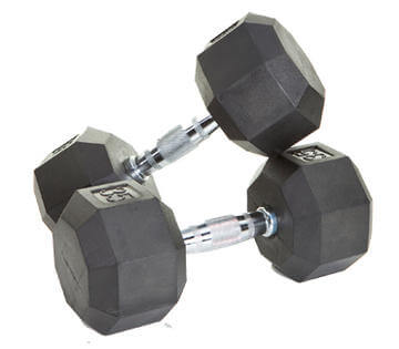 VTX by Troy 5 lb to 100 lb 8 Sided Rubber Encased Dumbbell Set