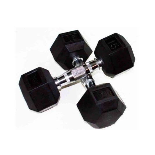 USA 3 lb to 50 lb 13-Pair Rubber Hex Dumbbells Set