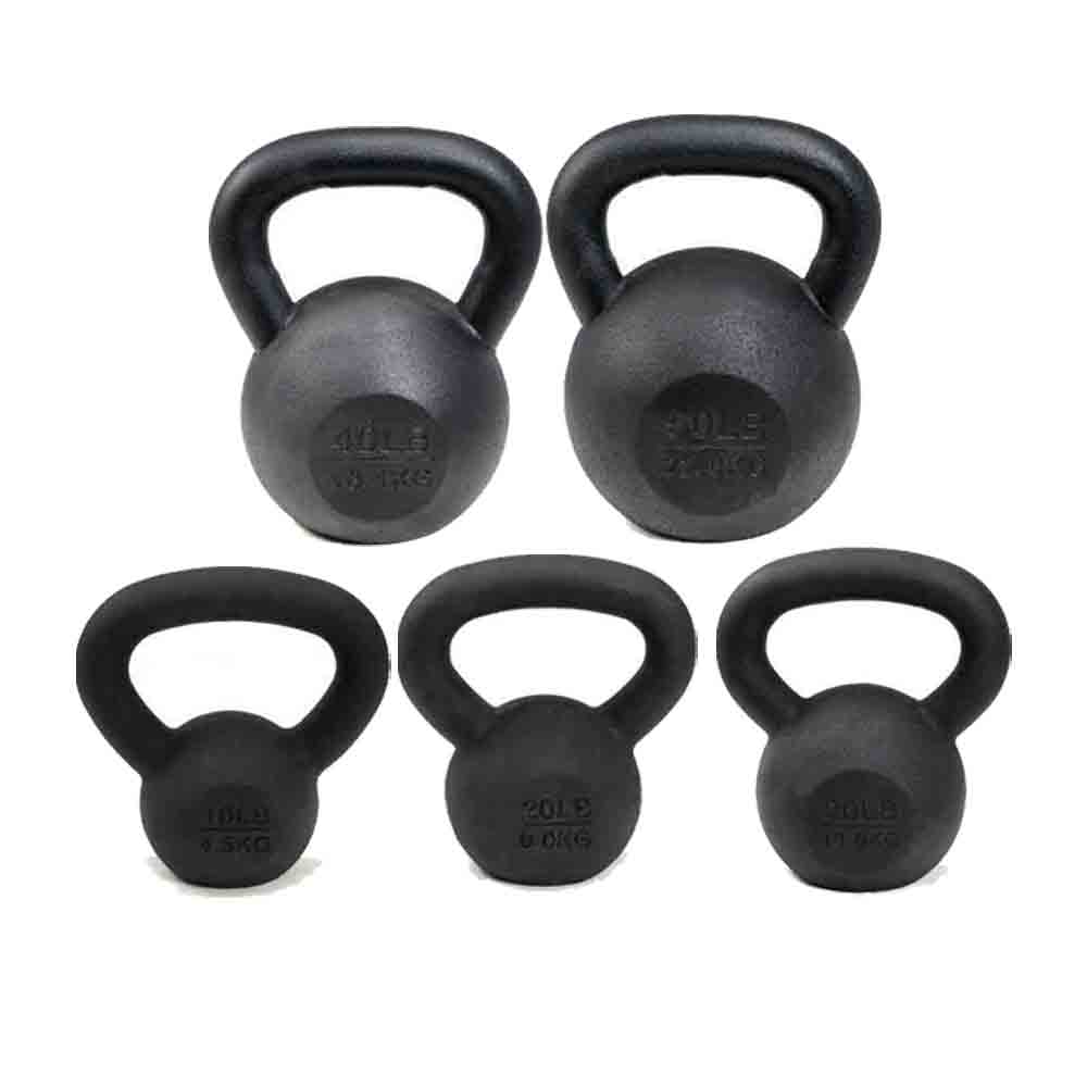 VTX 10 lb to 50 lb 5 piece Cast Iron Kettlebell Set (No Rack)