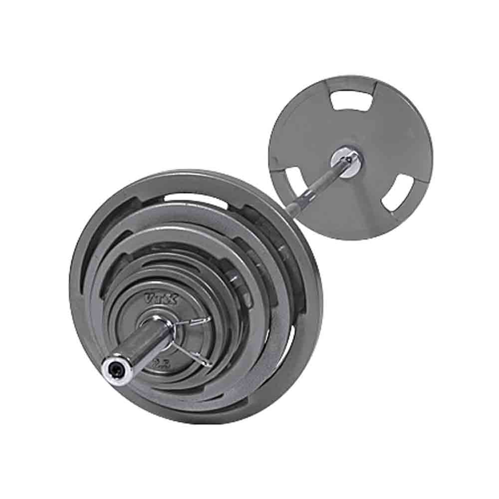 WORLD BARBELLトレーニング　プレート VTX 300 lb Wide Flanged Olympic Grip Plate Barbell Set – Gym Gear