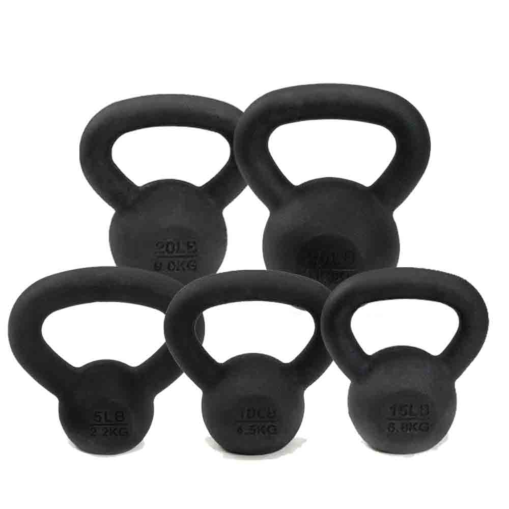 VTX 5 lb to 25 lb 5 Piece Cast Iron Kettlebell Set (No Rack)