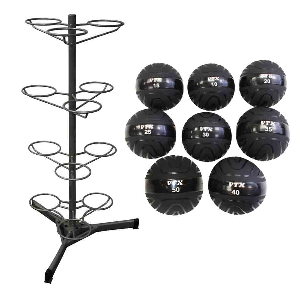 VTX 8 Slam Ball Set with Rack Gym Gear Direct