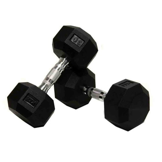 VTX by Troy 5 lb to 50 lb 8 Sided Rubber Encased Dumbbell Set