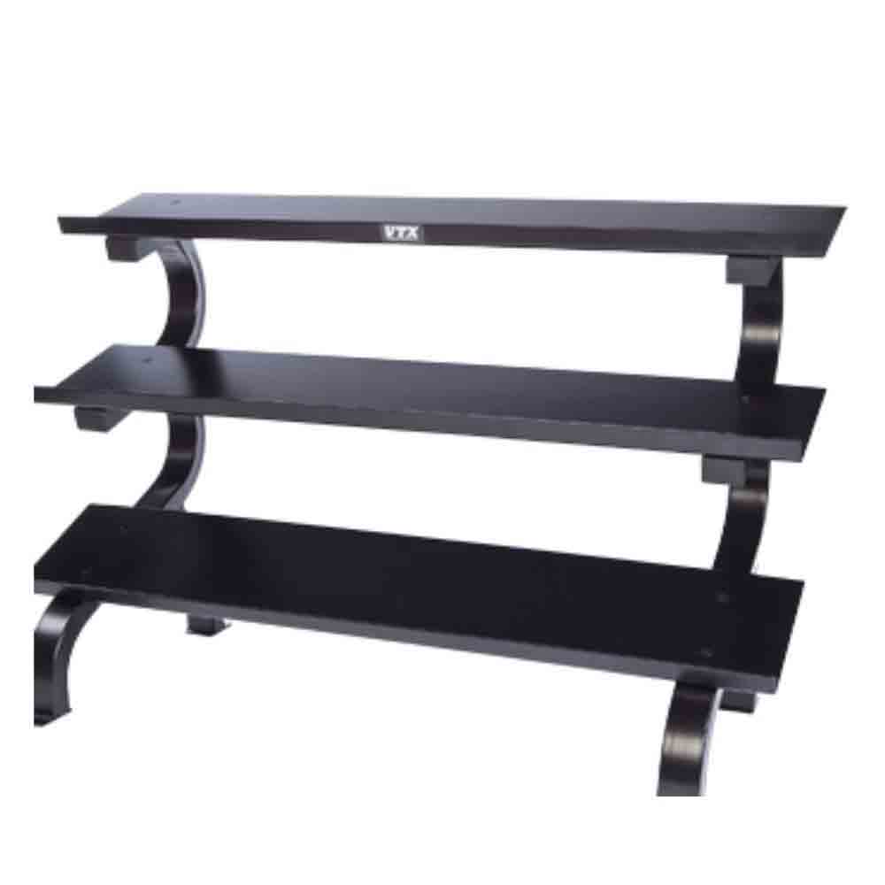 VTX by Troy 5 lb to 75 lb 8 Sided Rubber Encased Dumbbell Set with Rack