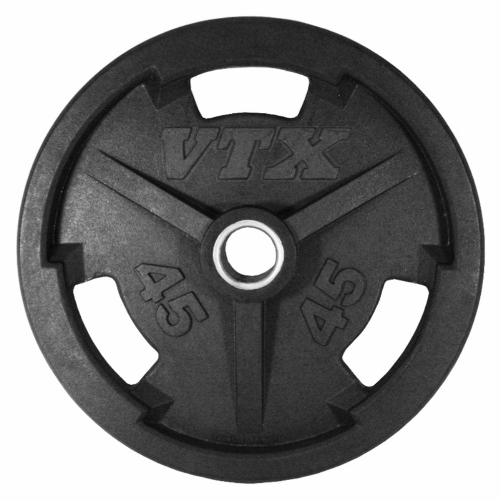 VTX Olympic 300lb Rubber Grip Plate Barbell Set - Gym Gear Direct