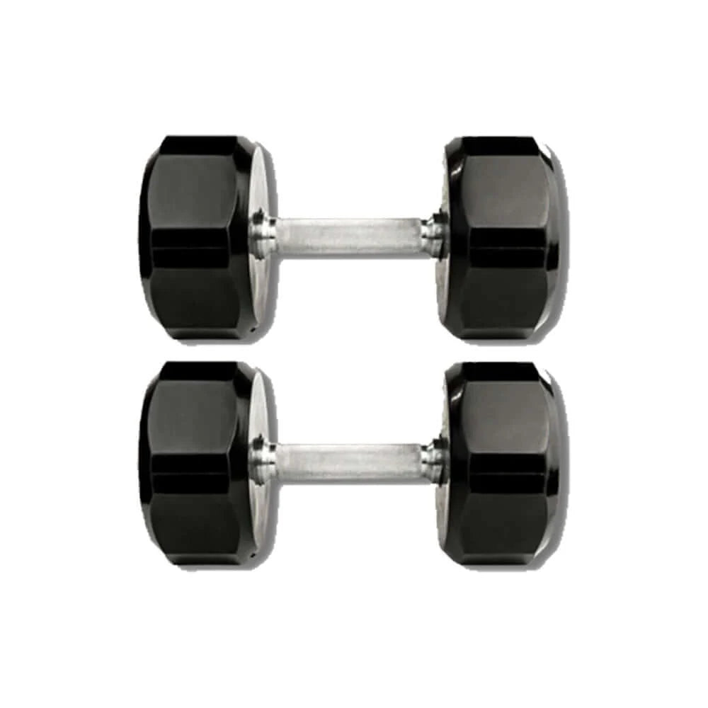Troy 12-sided Rubber Dumbbells 10 pairs 80 lbs to 125 lbs Commercial Dumbbell Set