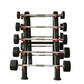 TKO straight barbell set with 10 sided rubber heads
