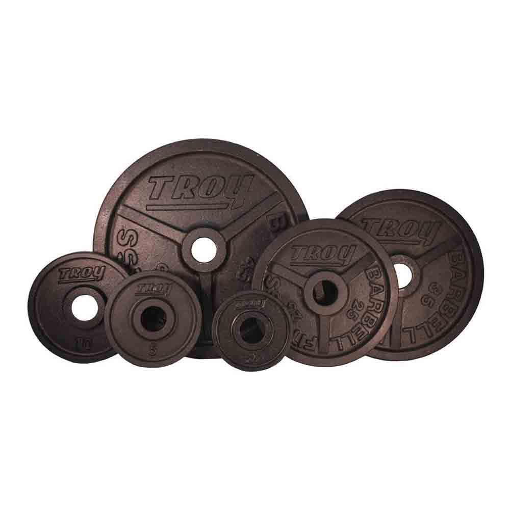 Troy 245 lb black cast iron wide rim plates
