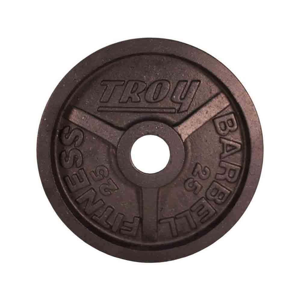 Troy 25 lb black cast iron Olympic plate