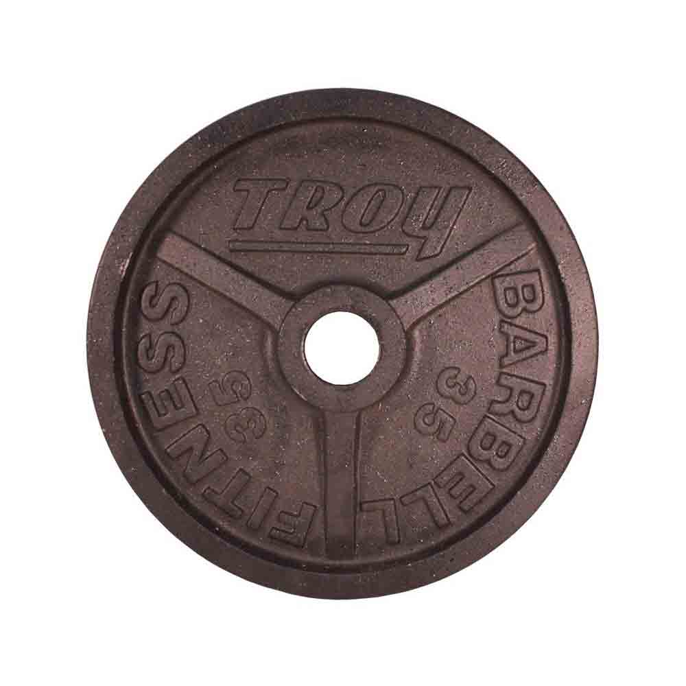 Troy 35 lb black cast iron Olympic plate