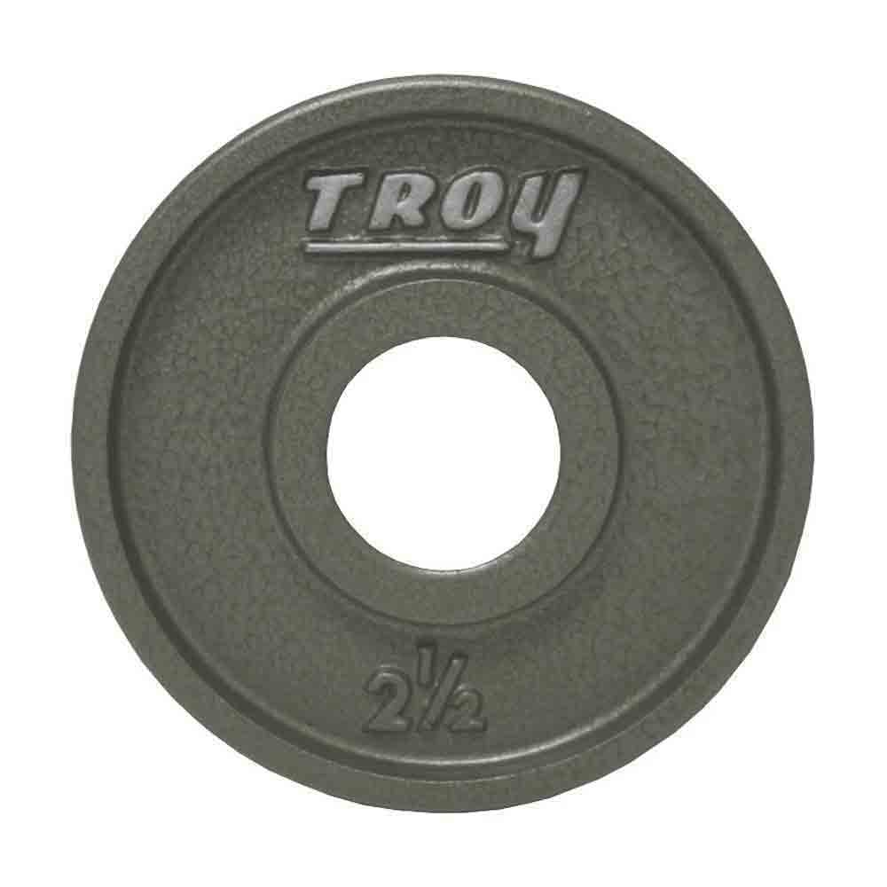 Troy 2.5 lb Troy gray cast iron wide rim Olympic plates