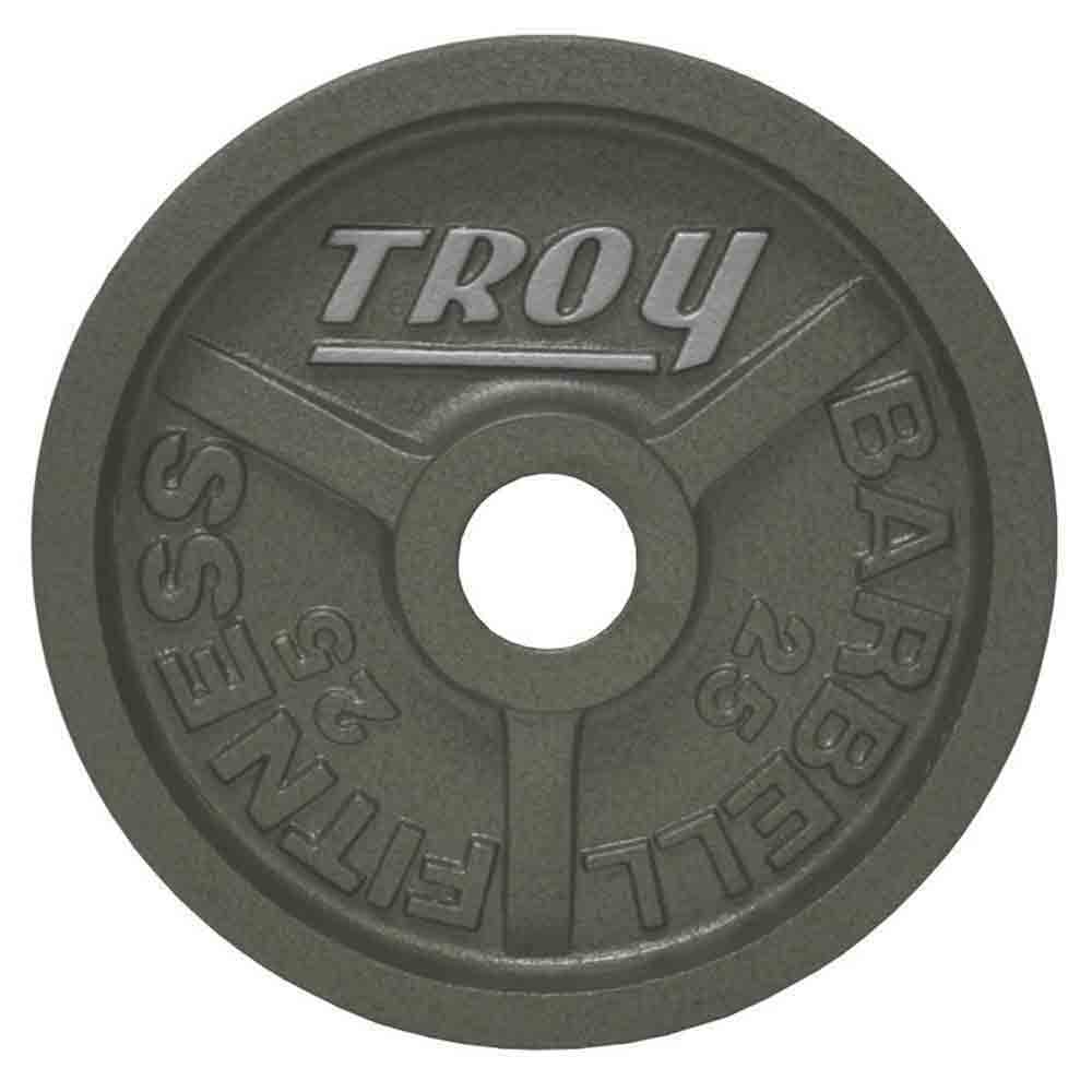 Troy 25 lb Troy gray cast iron wide rim Olympic plates