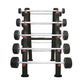 TKO Urethane straight curl bars set with rack front view