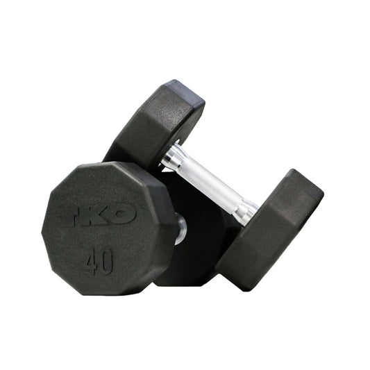 TKO 5 lb to 50 lb 10 Sided Rubber Dumbbell Set 