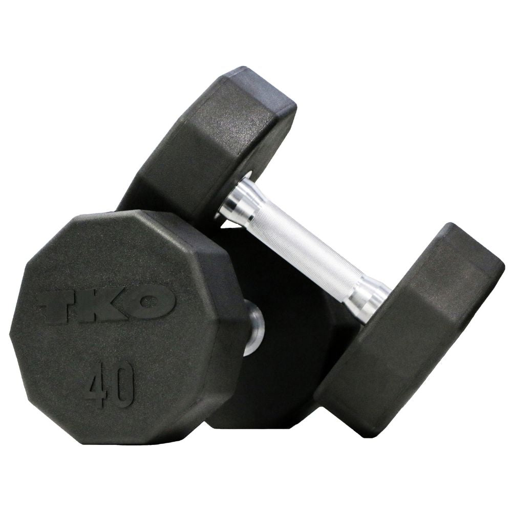 matte finish gives the 10-sided dumbbell a modern look and is matched with a gloss logo to help identify the weight