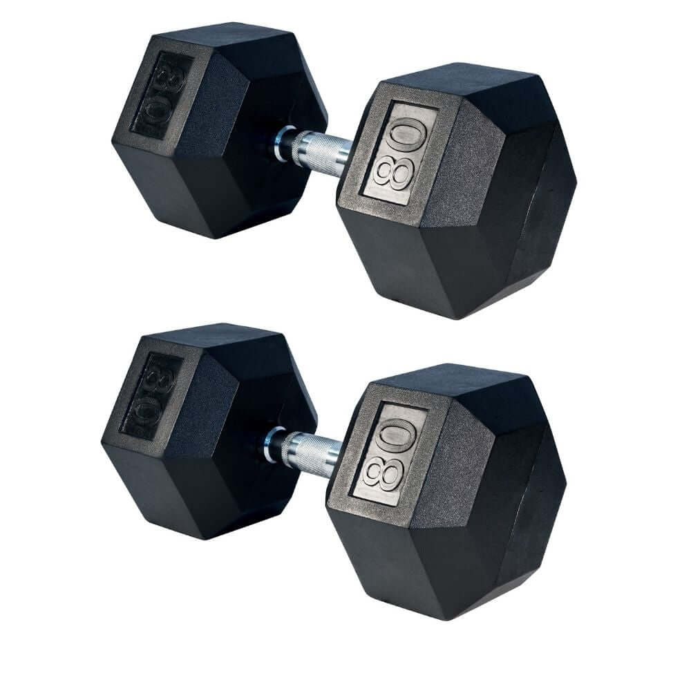 USA 80 lb to 100 lb Hex Dumbbell Set