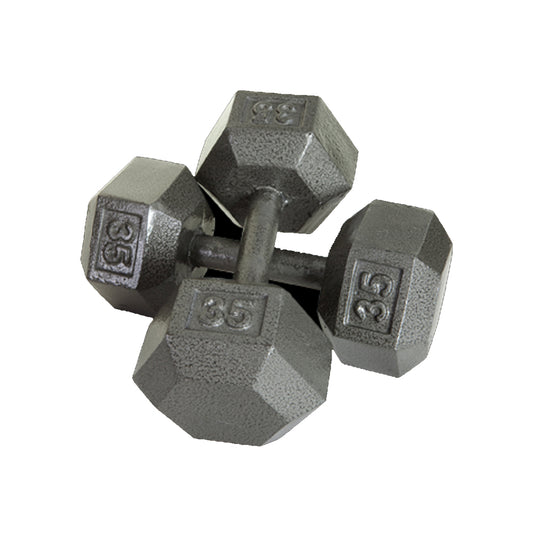 55 lb to 75 lb Iron Hex Dumbbells Gym Gear Direct