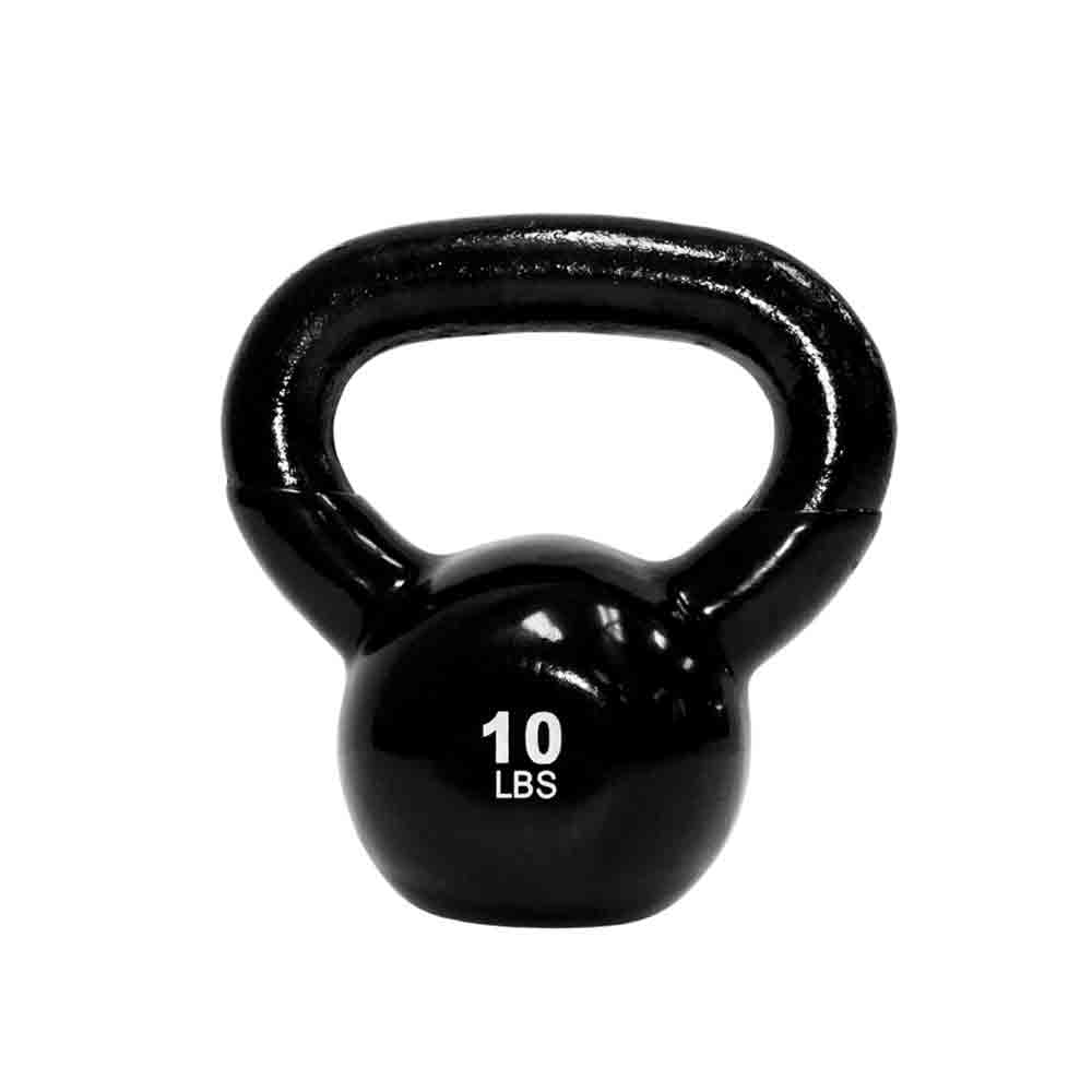 TKO 5 lbs to 50 lbs 10 Piece Vinyl Coated Kettlebells with Rack