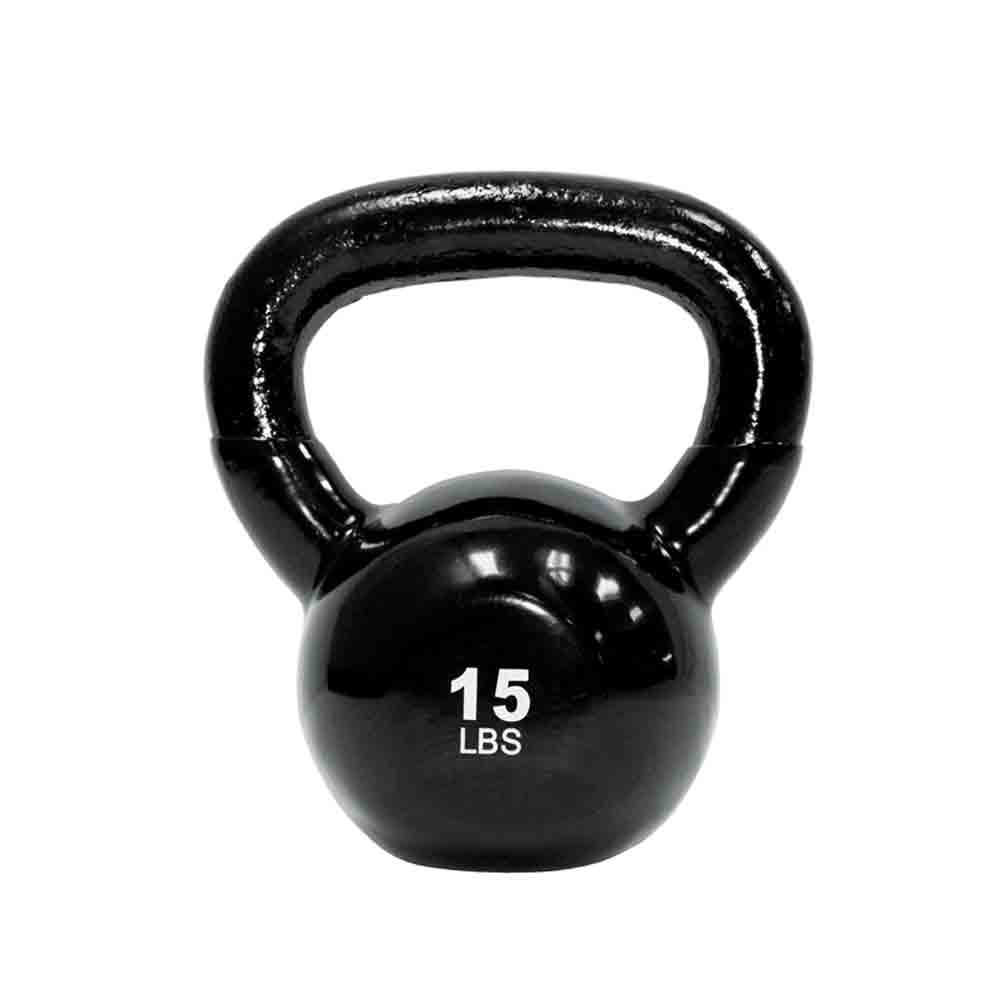 TKO 5 lbs to 50 lbs 10 Piece Vinyl Coated Kettlebells with Rack