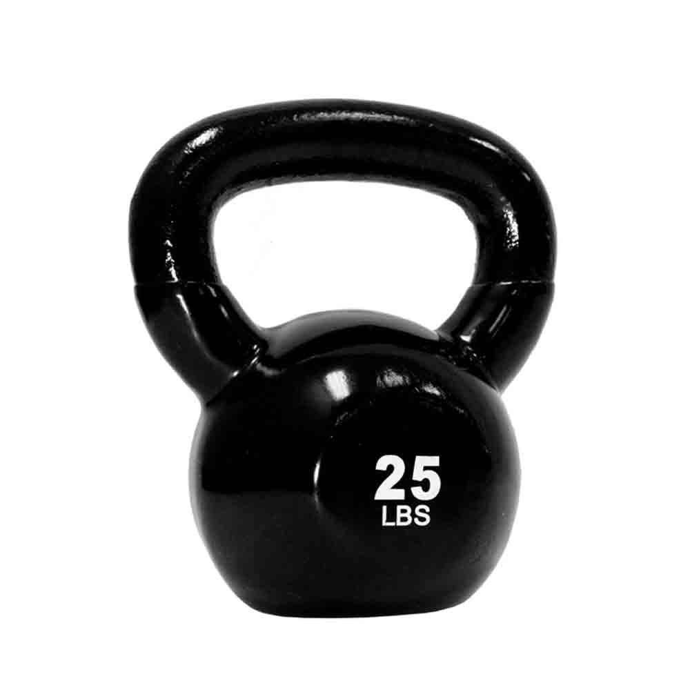 TKO 5 lbs to 50 lbs 10 Piece Vinyl Coated Kettlebells with Compact Kettlebell Rack