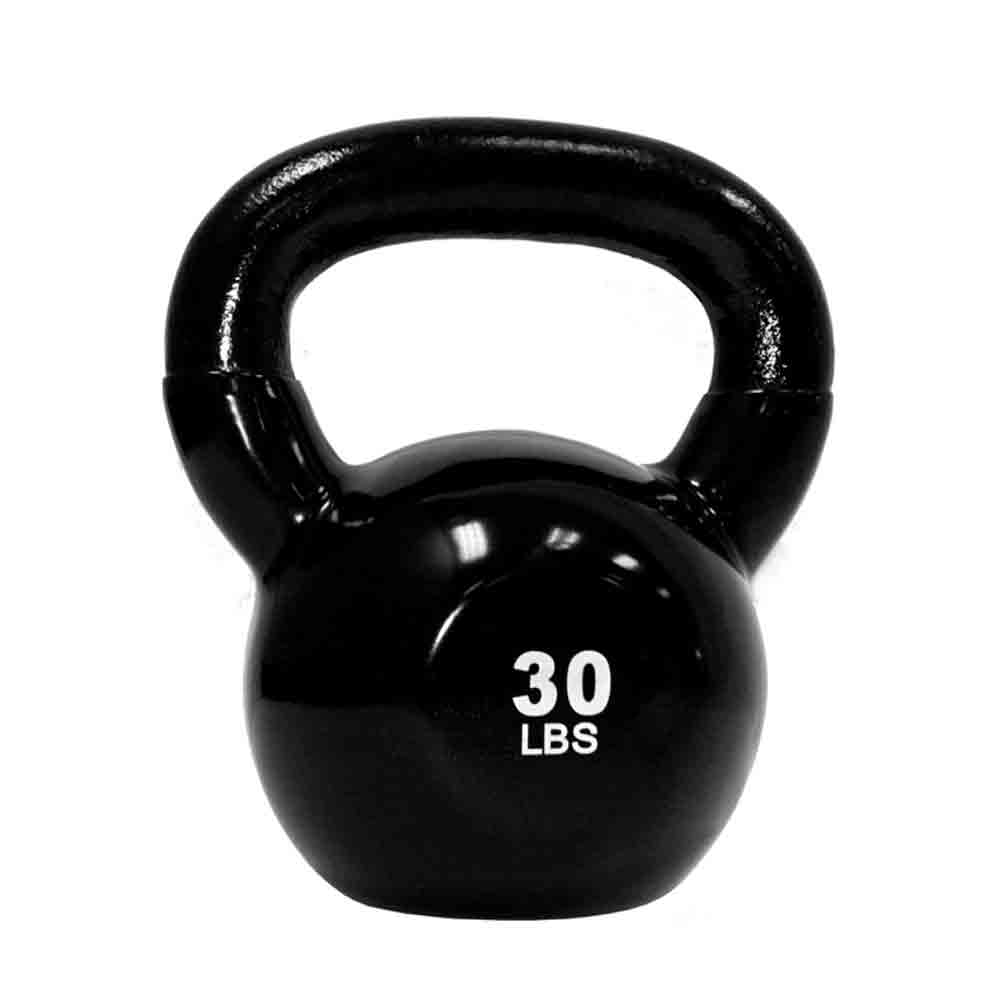 TKO 5 lbs to 50 lbs 10 Piece Vinyl Coated Kettlebells with Compact Kettlebell Rack