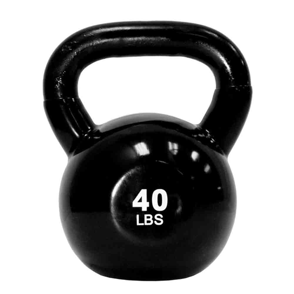 TKO 5 lbs to 50 lbs 10 Piece Vinyl Coated Kettlebells with Compact Kettlebell Rack