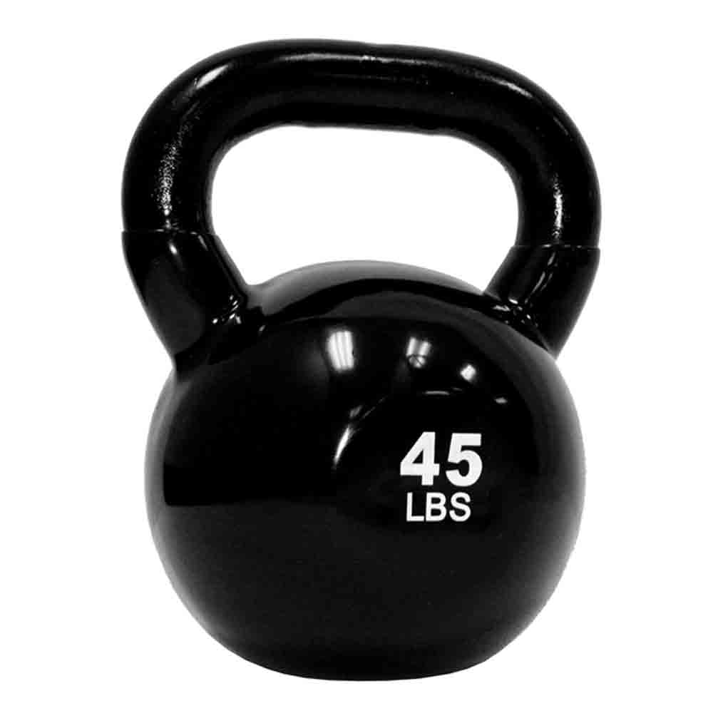 TKO 5 lbs to 50 lbs 10 Piece Vinyl Coated Kettlebells with Rack