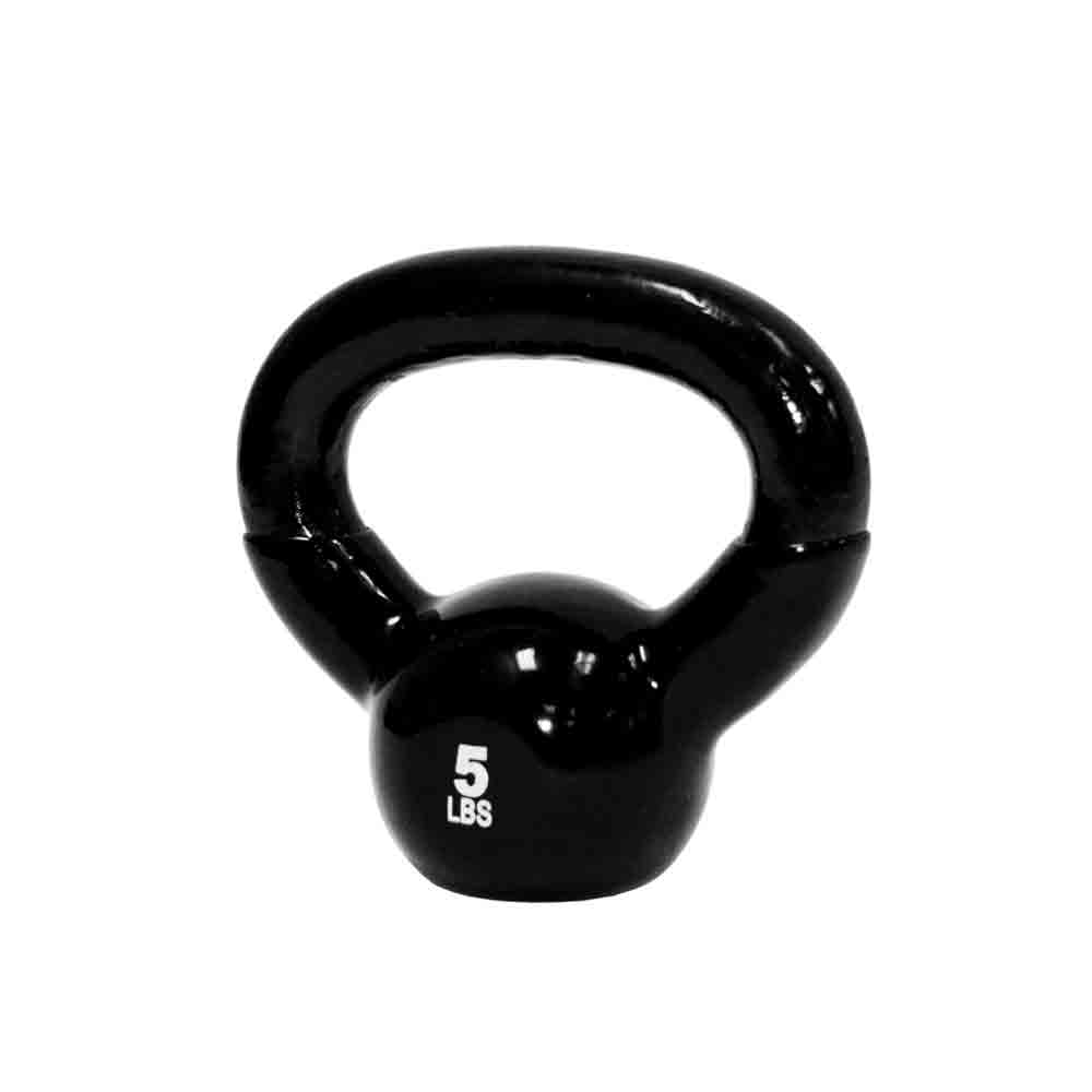 TKO 5 lbs to 50 lbs 10 Piece Vinyl Coated Kettlebells with Rack