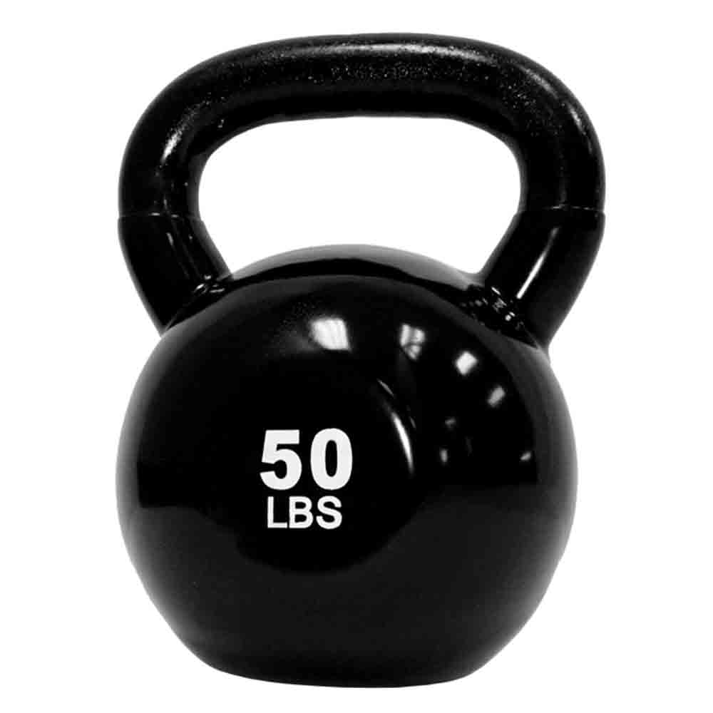 TKO 5 lbs to 50 lbs 10 Piece Vinyl Coated Kettlebells with Rack