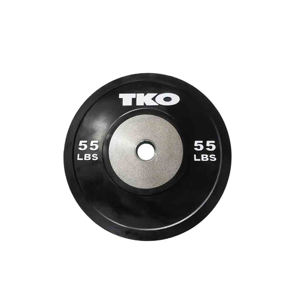 TKO 340 lbs to 680 lbs Black Competition Rubber Bumper Plates Set