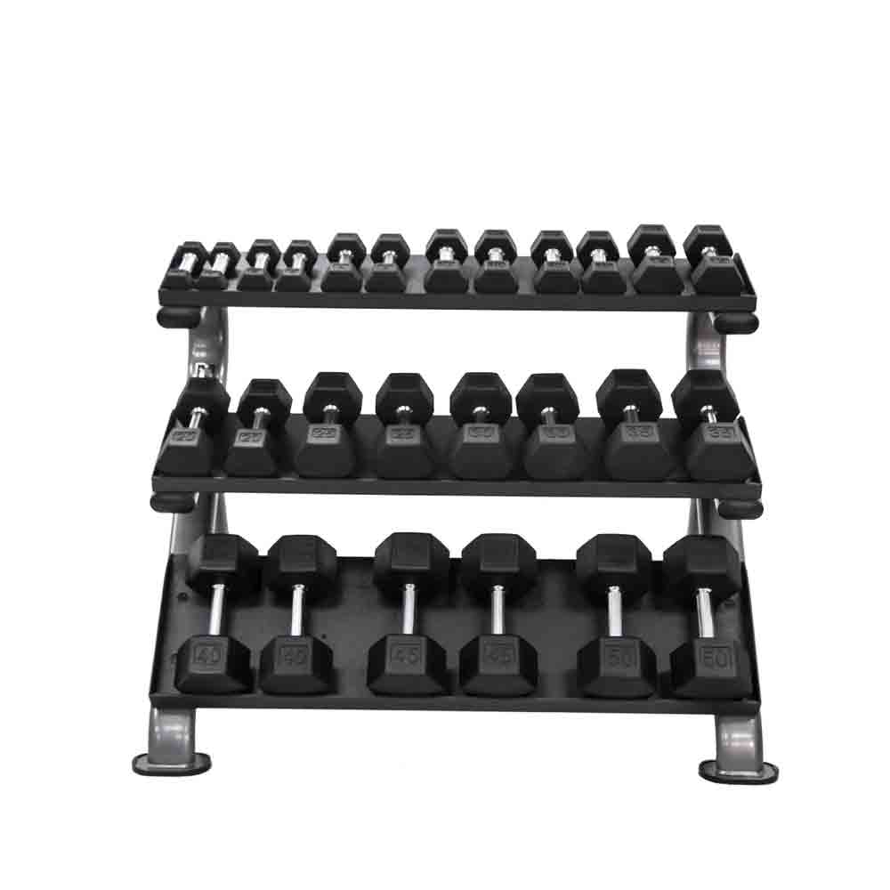 TKO Premium 3-Tier Horizontal Dumbbell Shelf Rack