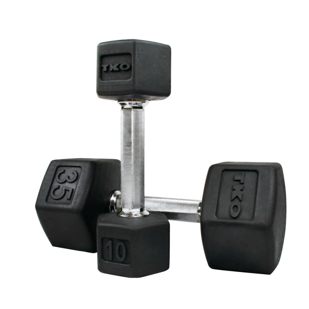 TKO Virgin rubber hex dumbbells