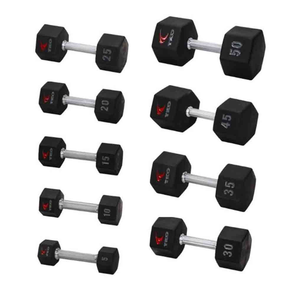 The TKO Free Weight line provides high-quality with a stylish design to enhance the look of any facility. Built from the highest-end material and guaranteed to last in the highest used facilities like health clubs, college rec and high school levels.