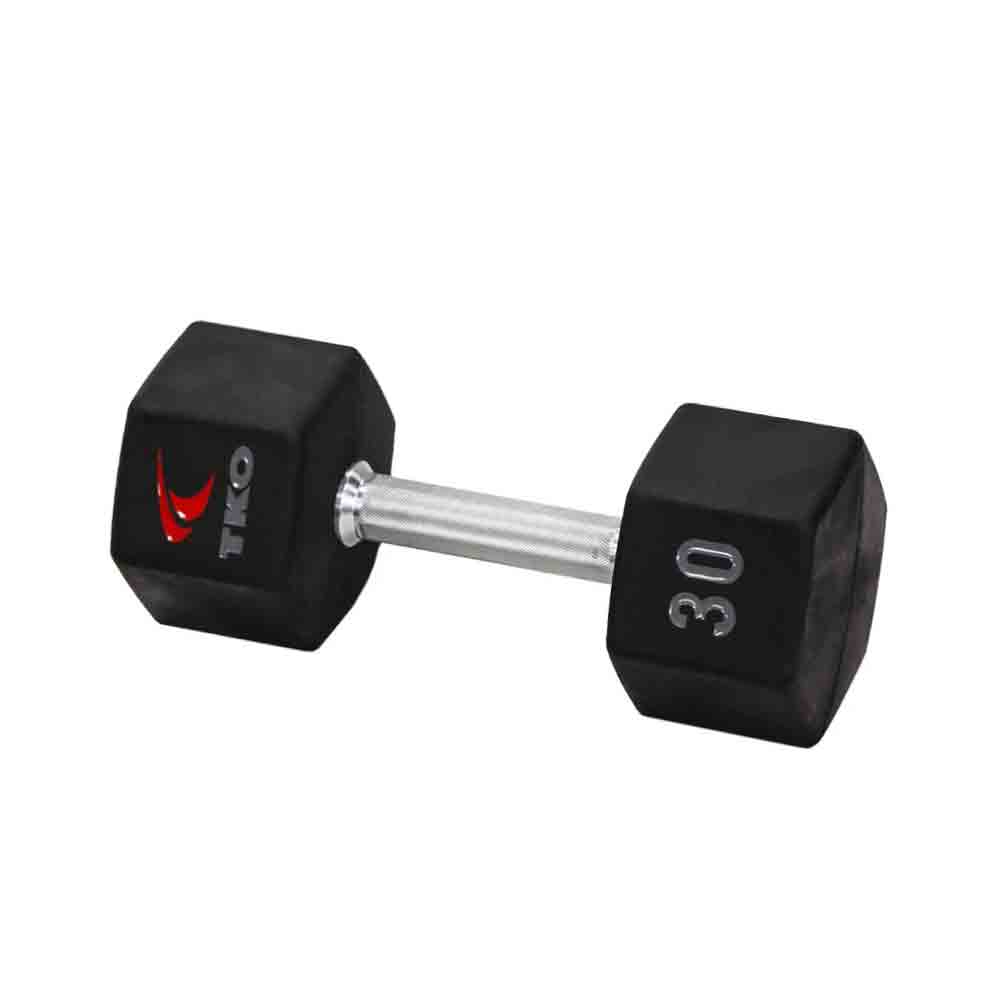 TKO 30 lb Tri-Grip Urethane Hex Dumbbell 