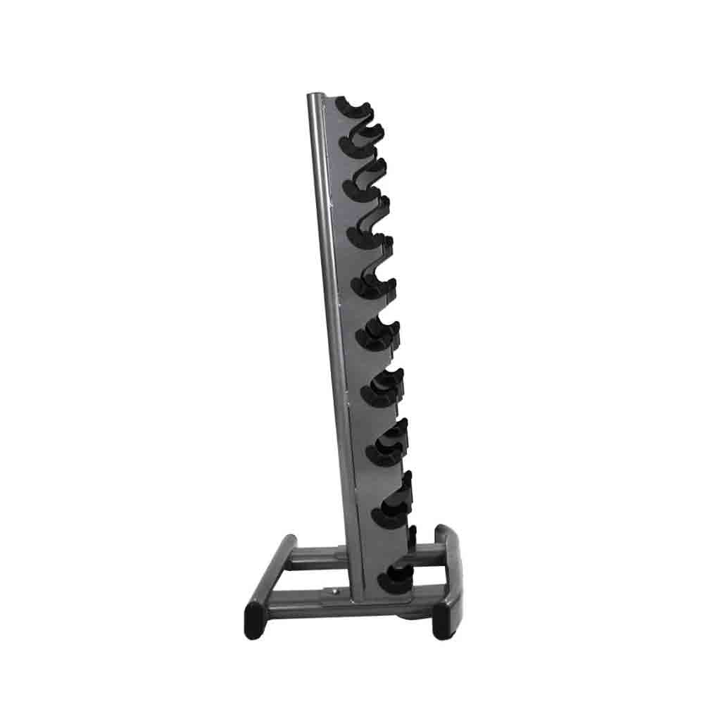 The TKO 10 Pair Vertical Dumbbell Rack boasts a modern, intelligent design.