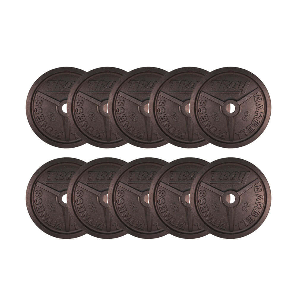 Troy 450 lbs Black Cast Iron Wide Rim Olympic Plates Set – Gym Gear Direct
