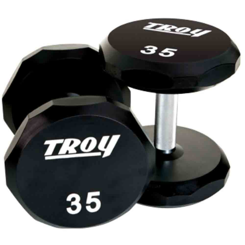 Troy 35 lb 12 Sided Urethane Dumbbell Set with Rack