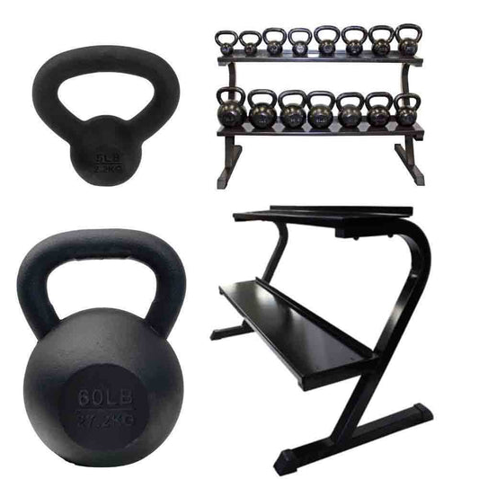 vtx 5 lb to 60 lb kettlebell set with rack