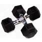 USA 5 lb to 25 lb Hex Dumbbells Set with 2 Tier Rack