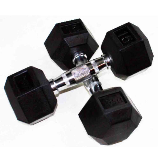 USA 5 lb to 30 lb 8-Pair Rubber Hex Dumbbells