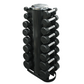 Troy 3 lb to 25 lb 8 Pair 12 Sided Premium Grade Rubber Dumbbell Set With Vertical Rack