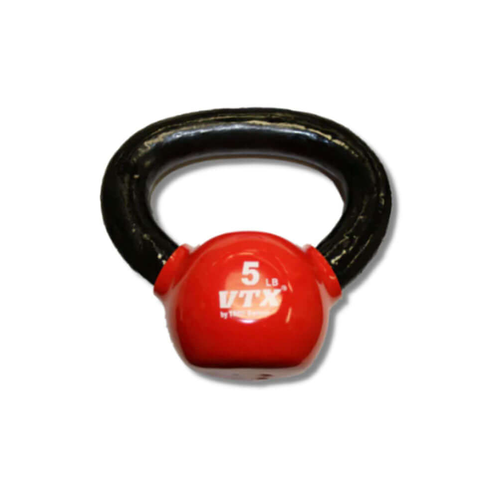 VTX 5 lbs to 30 lbs 8 piece Vinyl Kettlebell Set with Vertical Rack