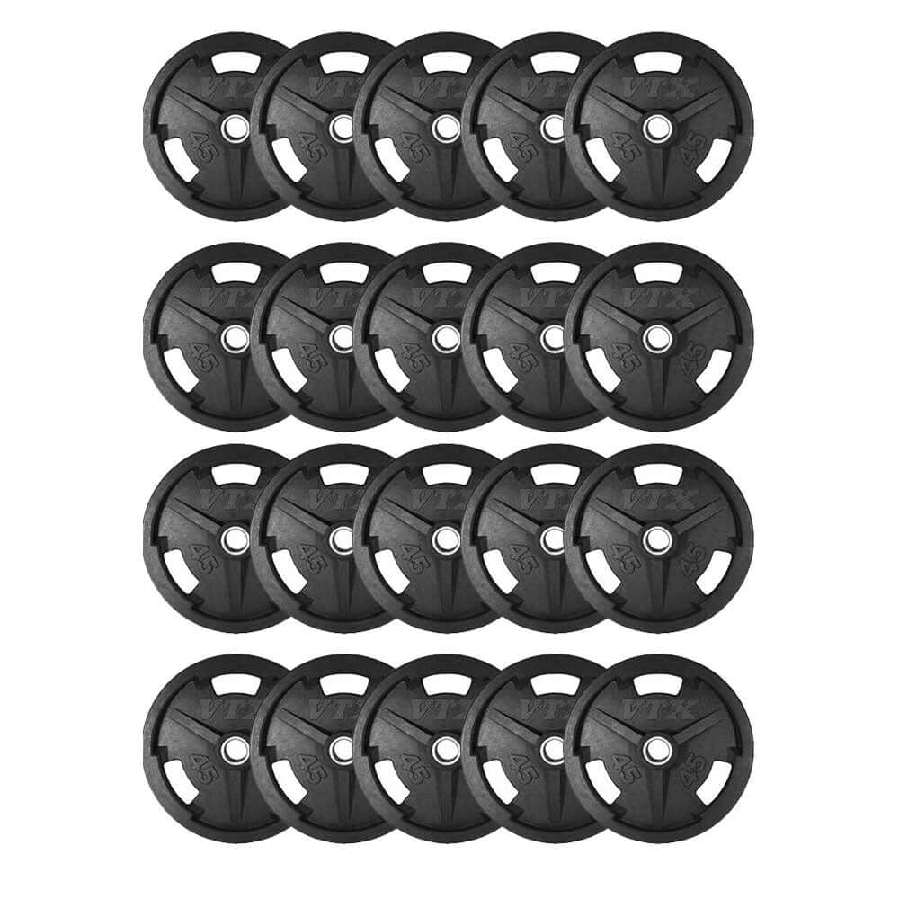 VTX 450 lbs Rubber Grip Plate Set (10 x 45 lbs)