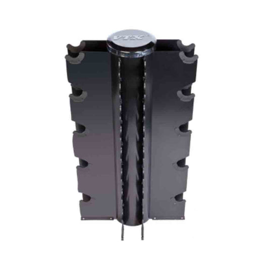 VTX by Troy 3 lb to 50 lb 13 Pair 8-Sided Rubber Encased Dumbbell Set with Vertical Rack
